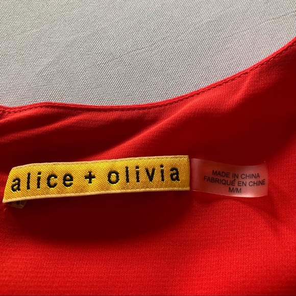 Alice + Olivia Shana Coral Pleated Scoop Neck Dress Size M - Picture 8 of 14